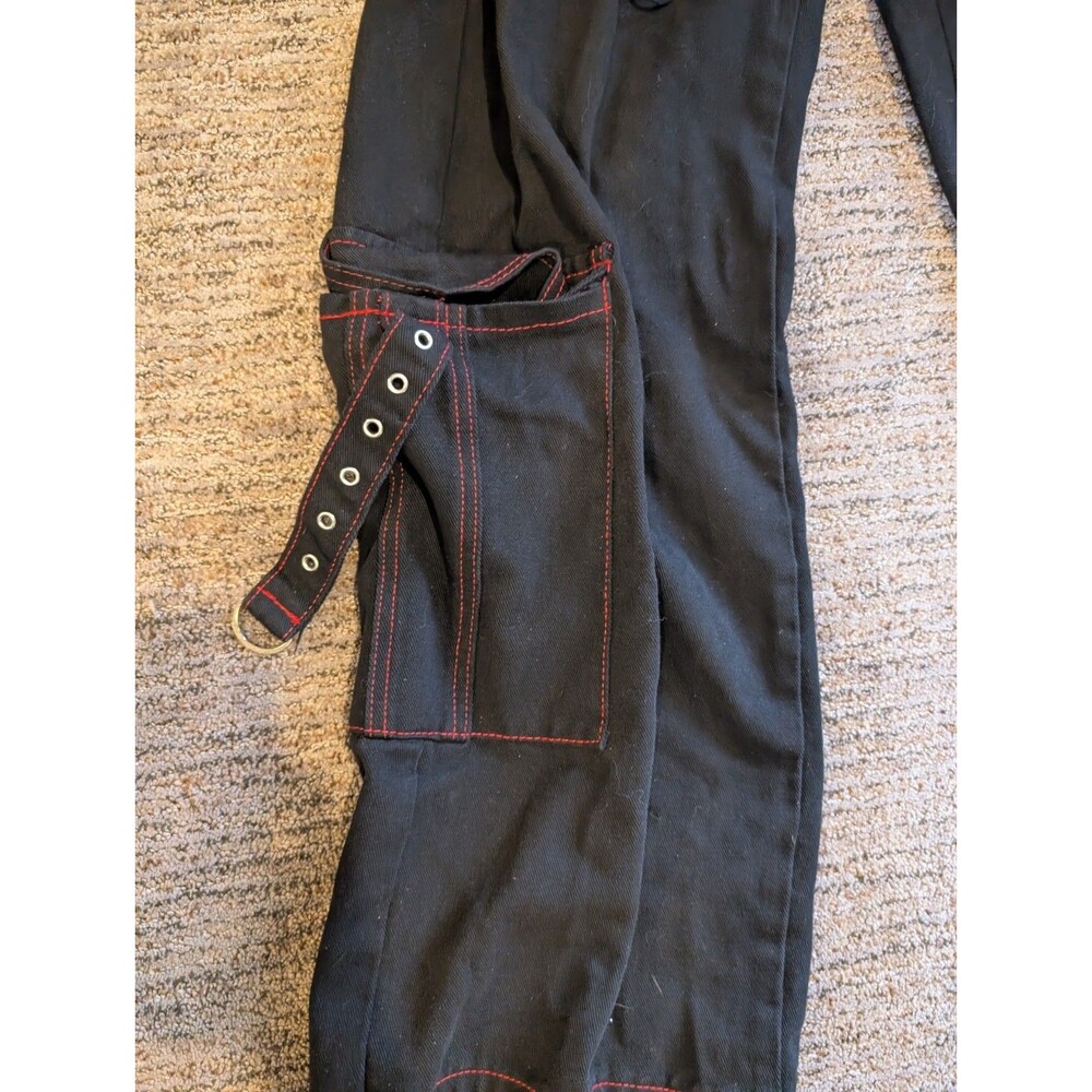 BH D Ring Large Gothic Zip Off Pants Punk Buckle Chain Strap Trousers PANT Emo - Picture 2 of 5